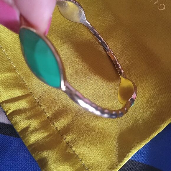 Gold Plated Bangle With Stones - Picture 2 of 2